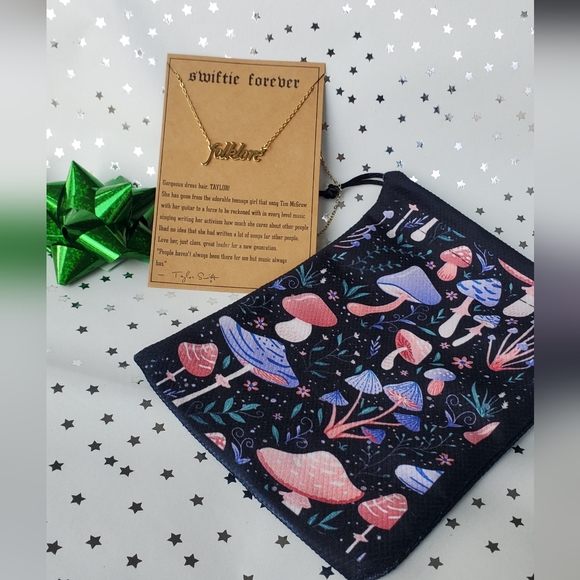 FOLKLORE Taylor Swift Fan merch stainless steel Necklace GIFT SET w bag - Picture 2 of 5